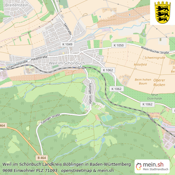 Weil im Schönbuch Landkreis Böblingen Lageplan © Openstreetmap Contributors Weil im Schönbuch Große Landstadt Lageplan